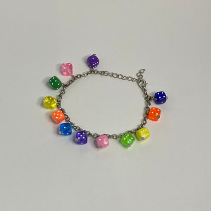 Handmade Bracelet with Colourful Dice