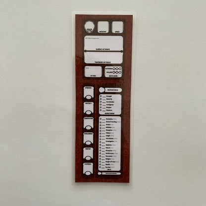 Dungeons & Dragons Bookmark – Character Sheet Design