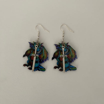 Dragon and Sword Earrings