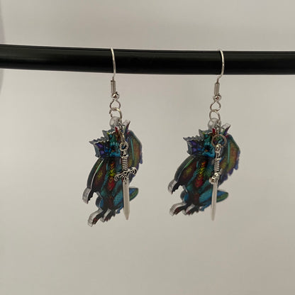 Dragon and Sword Earrings