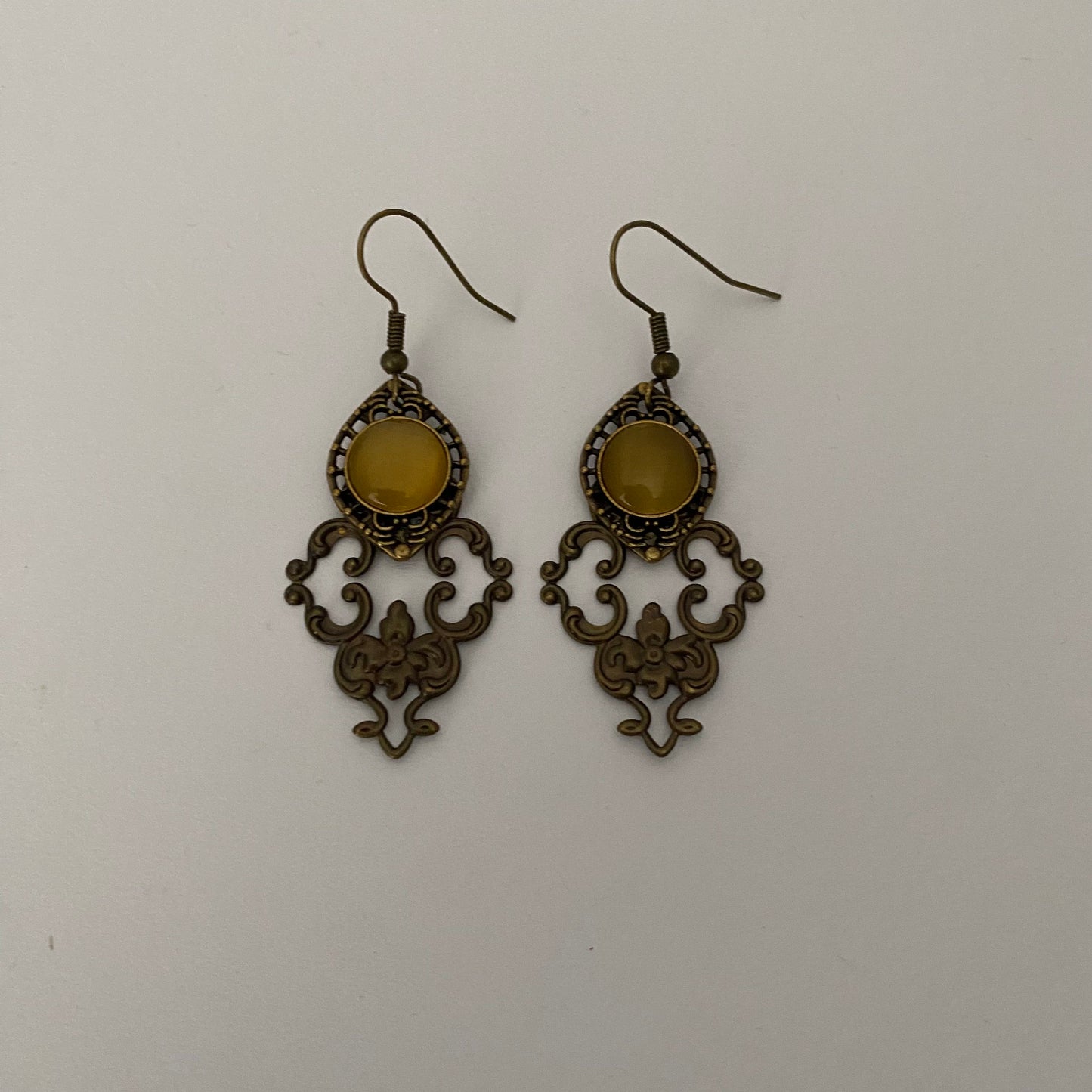 Vintage inspired Amber Earrings