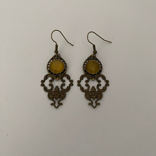 Vintage inspired Amber Earrings