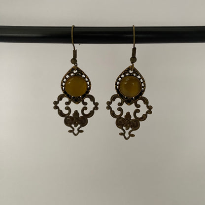 Vintage inspired Amber Earrings
