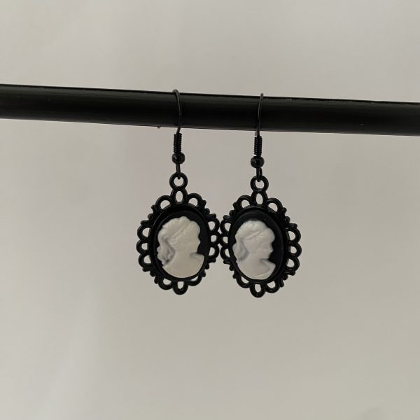 Black Cameo Earrings - Image 2