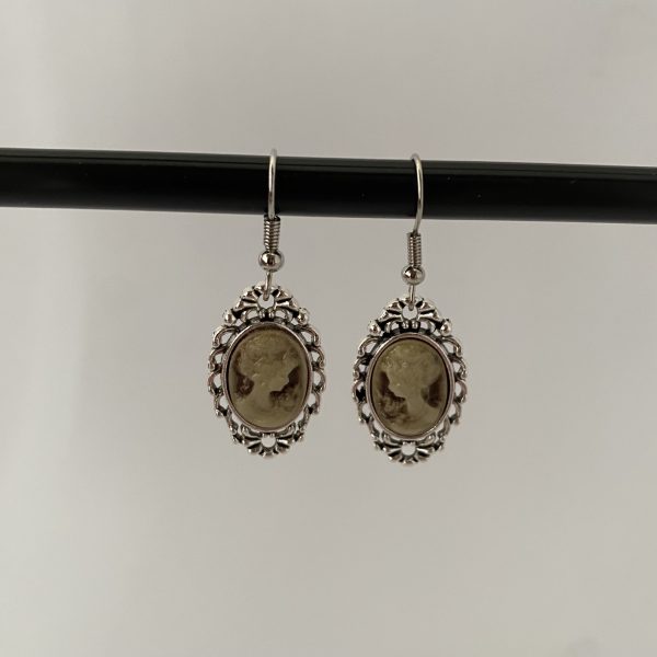 Brown Cameo Earrings - Image 2