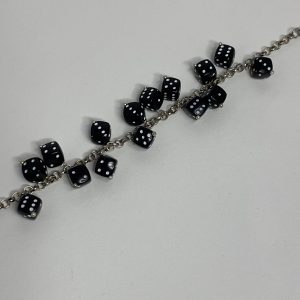 Handmade Dice Bracelet with Black Accents