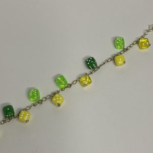 Handmade Dice Bracelet with Yellow/Green Accents