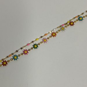 Handmade Colourful Flower Bracelet