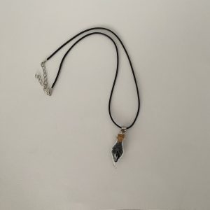 Glass Vial Necklace with Black Stones