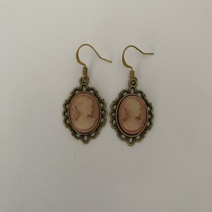 Pink Cameo Earrings